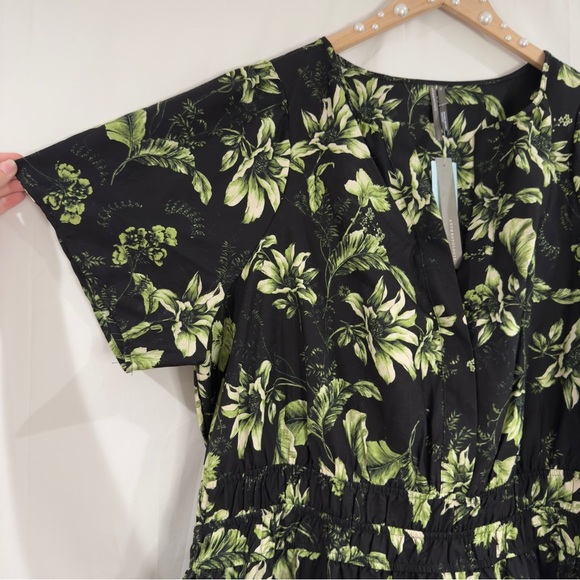 Anthropologie Somerset Maxi Dress Plus Size Grey (Black Green Floral) Summer - Picture 6 of 15